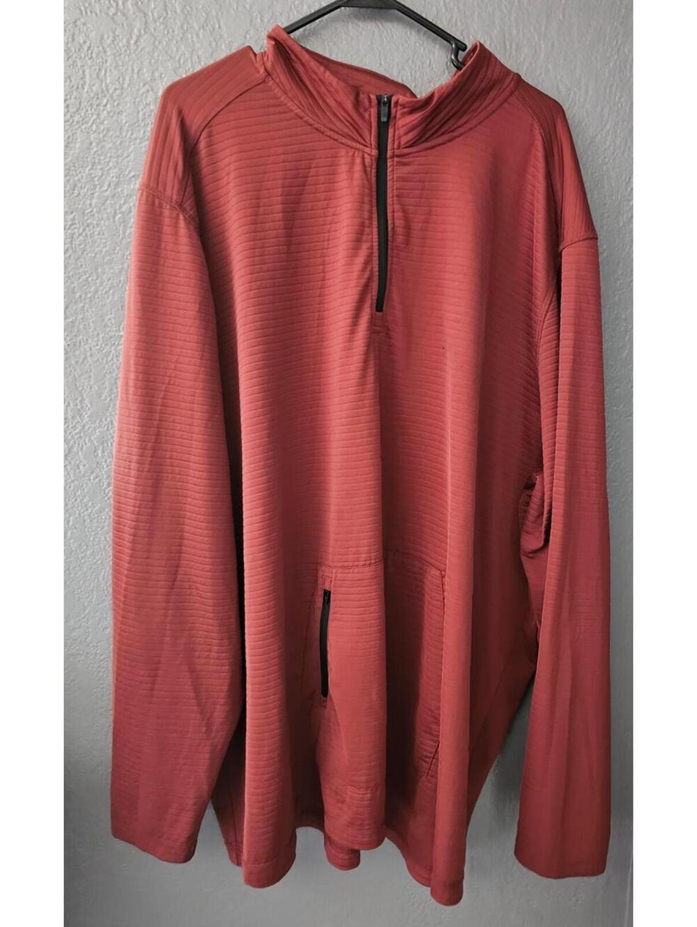 Men's Solaris Pullover Sweater Brown Long Sleeve Workout Size 4XT Front Pocket